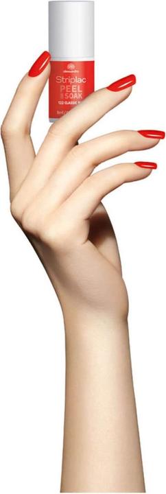 Actual product image Alessandro Striplac Peel or Soak Classic Red 8 ml (Orange, Red, Peelable nail polish)