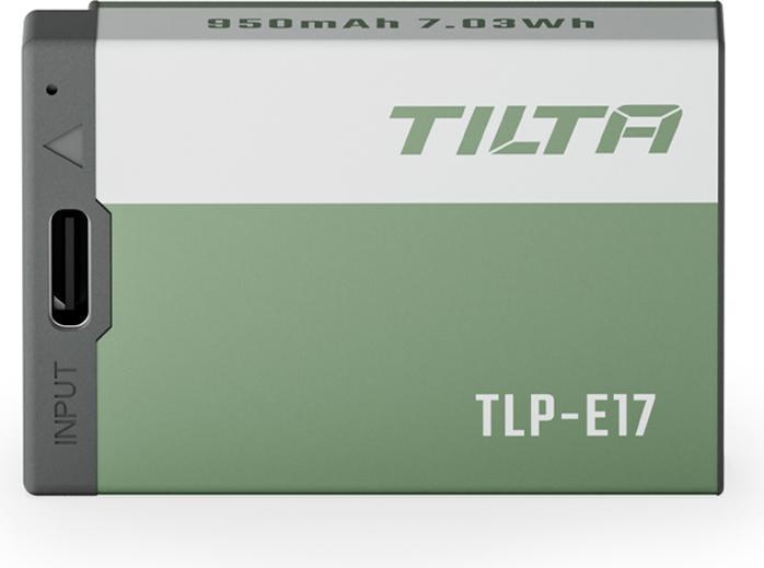 Actual product image Tilta TLP-E17-AG LP-E17 Battery w/ USB-C Input 950mAh - Ash Green