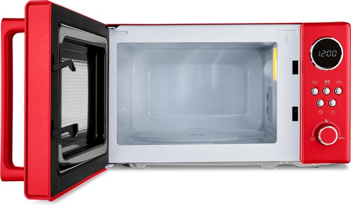 Produktbild Medion rot, 800 W Leistung, 20 L kompakt, 5 Mikrowellenstufen, Auftaufunktion, Timerfunktion, stilvolles Re (20 l)
