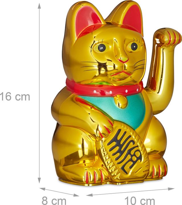 Immagine prodotto Relaxdays Gatto Maneki Neko Winky (10 x 8 x 16 cm)
