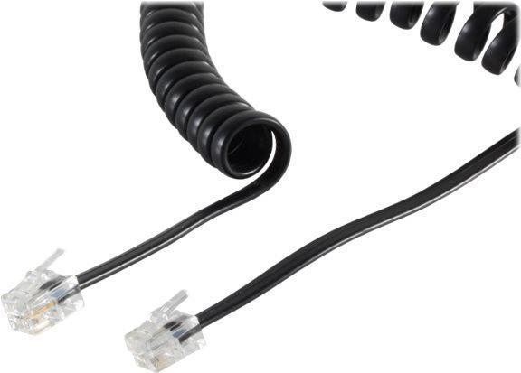 Actual product image S-Conn Handset cable coiled 10.0 m Western/Western 4/4 (RJ10) schw.
