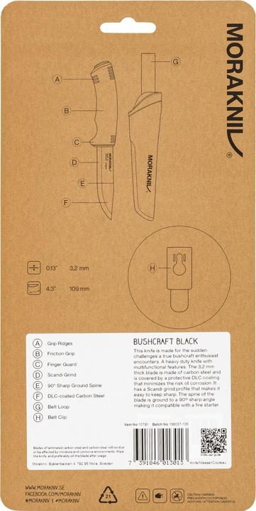 Actual product image Morakniv Bushcraft Black (10.90 cm)