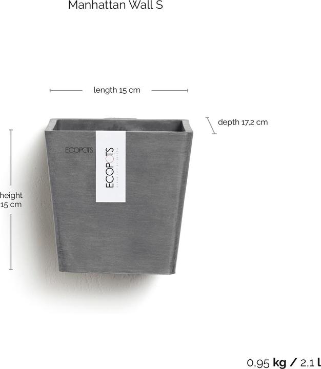 Produktbild Ecopots Manhattan Wall S (17.20 cm)