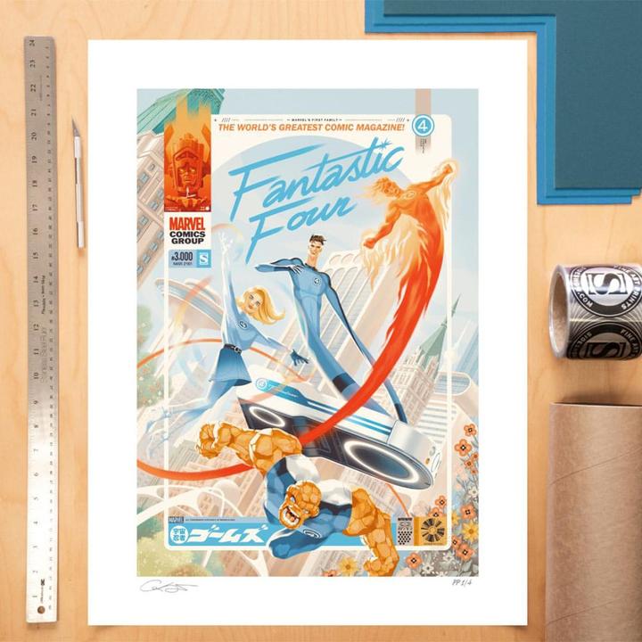 Actual product image Sideshow Marvel Fantastic Four #48 impression Art Print Marvel's First Family: The Fantastic Four! 61 x 41 c (41 x 61 cm)