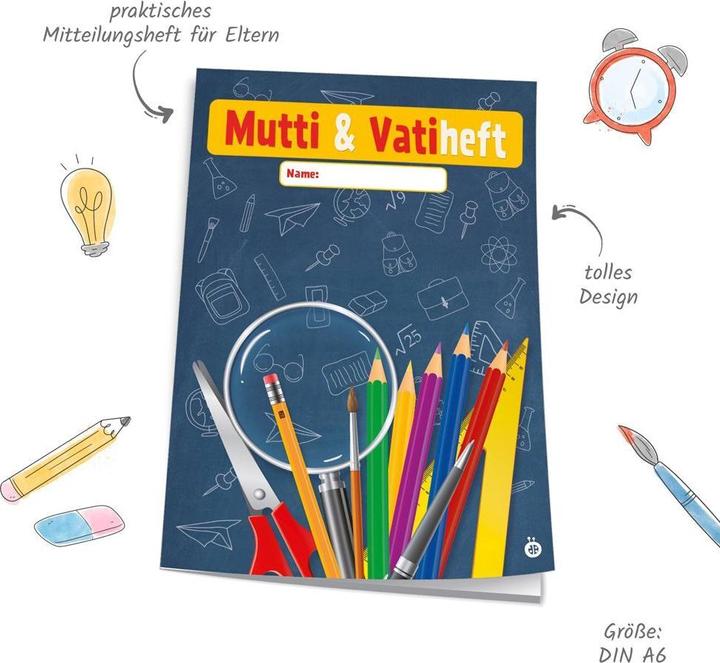 Produktbild Magni Mutti- & Vatiheft A6 Tafel blau (A6, Liniert, Kein Einband)