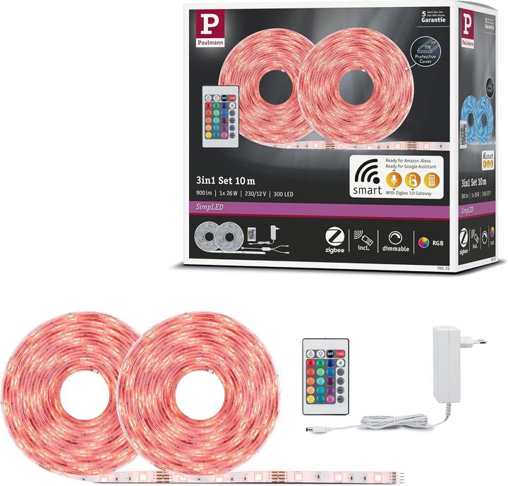 Image du produit Paulmann SimpLED LED Stripe Set (RGB, 1000 cm, Intérieur)