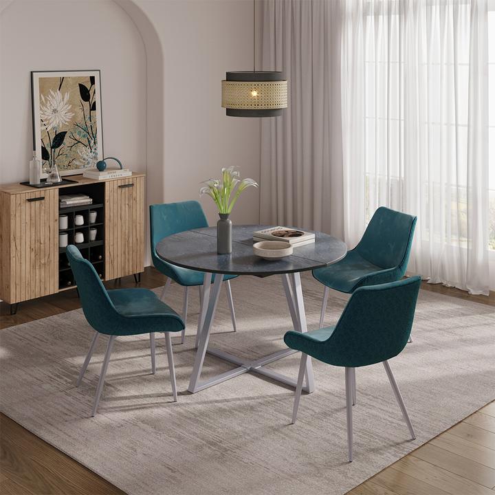 Actual product image Vicco Dining table Loyd, Anthracite/Grey, 120 x 120 cm Extendable