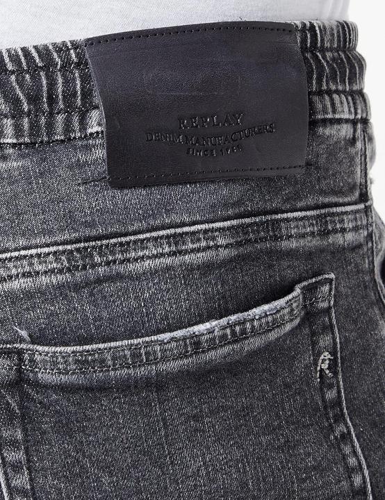Actual product image Replay Milano Jeans with Elastic Waistband, Sliding Buckle, and Front Logo (W30/L32)