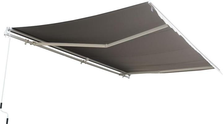 Swisshandel24 elektrische Markise Gelenkarmmarkise Kurbel inkl. Fernbedienung Alu Grau 5x3m (4.95 m)
