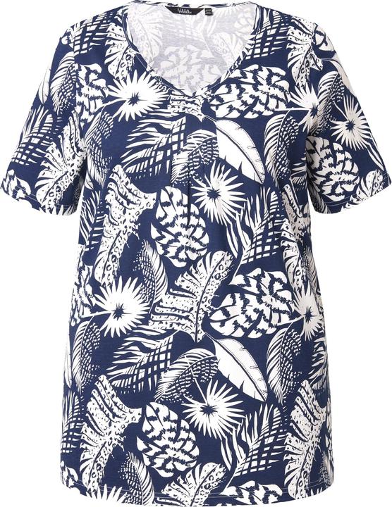 Produktbild Ulla Popken T-Shirt, Federn, A-Linie, V-Ausschnitt, Halbarm (50, 52)