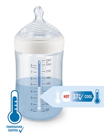 Produktbild NUK Nature Sense Glasflaschen Set, mit Temperature Control Anzeige, Trinksauger und Genius Schnul...
