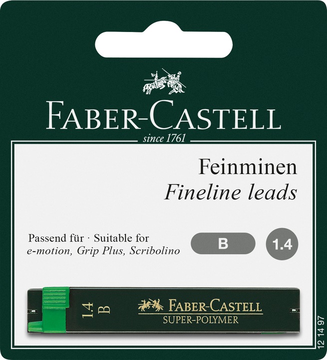 Faber-Castell Refill Super Polymer 1.4 mm, Nero (Gelina, Nero, 1.40 mm)