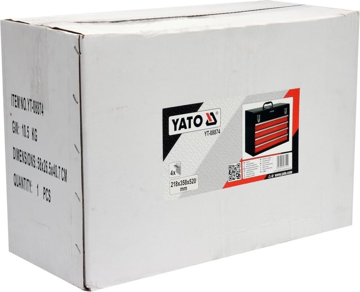 Actual product image Yato Tool box YT-08874, 4 drawers