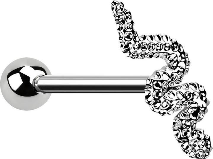 Produktbild Star Piercing Micro Barbell silber mit Kugel und Schlange (ohne Messing, Chirurgenstahl 316L)