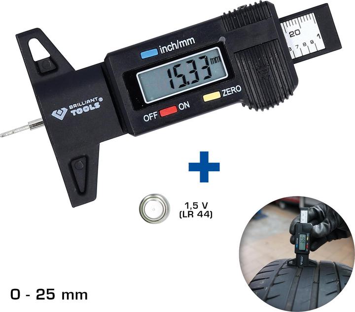 Produktbild Brilliant Tools Digitaler-Tiefenmessschieber, 0 - 25 mm