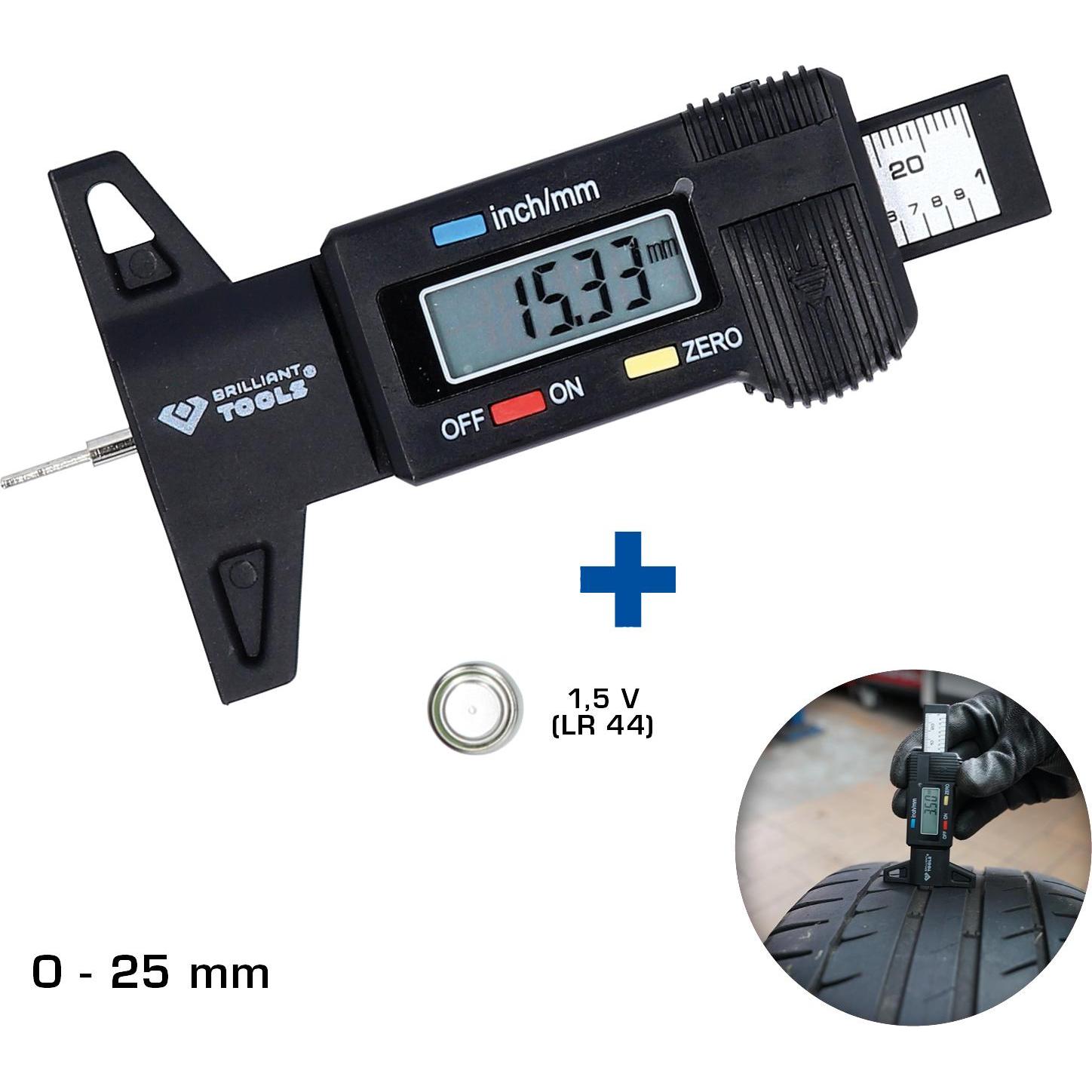 Thumbnail - Brilliant Tools, Messlehre, Digitaler-Tiefenmessschieber, 0 - 25 mm (2.50 cm)