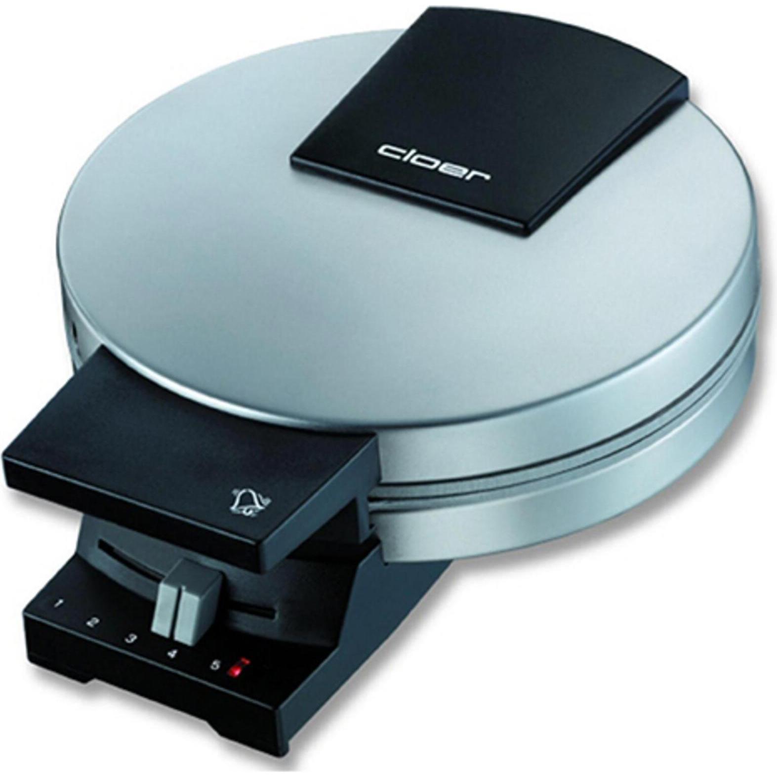 Cloer Waffelautomat, Waffeleisen, Schwarz, Silber