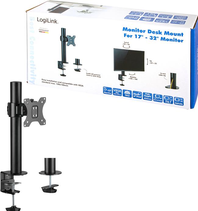 Produktbild LogiLink BP0103 Monitorius-Halterung 17-32 Zoll Stahl 19 kg max. (Tisch, 32", 9 kg)