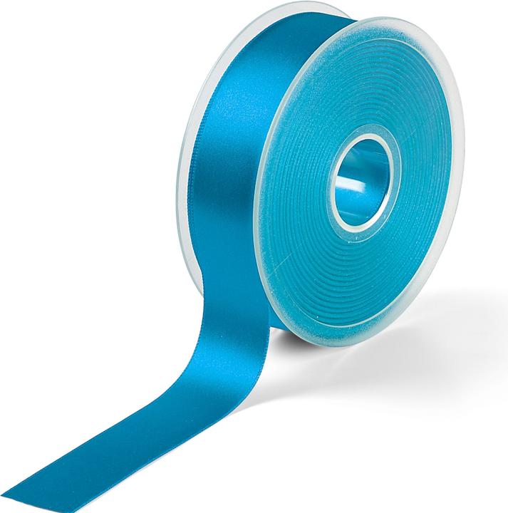 Image du produit Prym Ruban satin, brillant des deux côtés, bleu caraïbe 25 mm, coupon 3 m, 100 % PES (Ruban, 1 x)