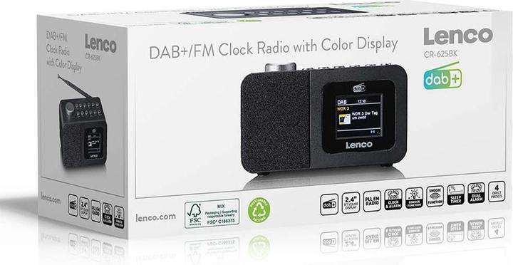 Productafbeelding Lenco CR-625BK (DAB+, FM, Bluetooth)