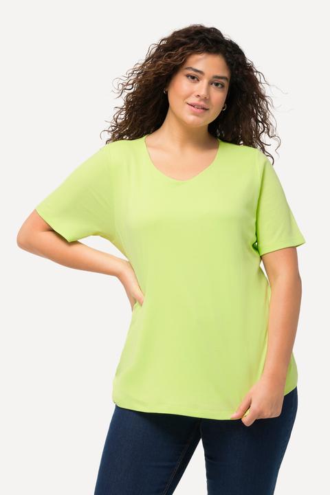 Produktbild Ulla Popken Shirt, doppellagige Vorderseite, Slim, Rundhals, Halbarm (56)