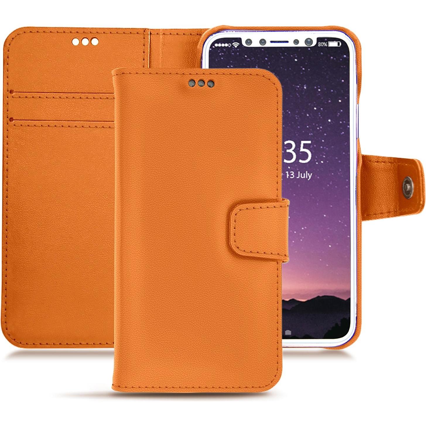 Thumbnail - Noreve Lederschutzhülle Wallet (Apple iPhone X), Smartphone Hülle, Orange