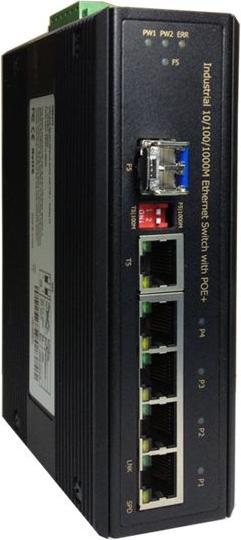 Produktbild LevelOne Switch 5x GE IGP-0501 4xGE 1xGSFP 4xPoE+ (5 Ports)