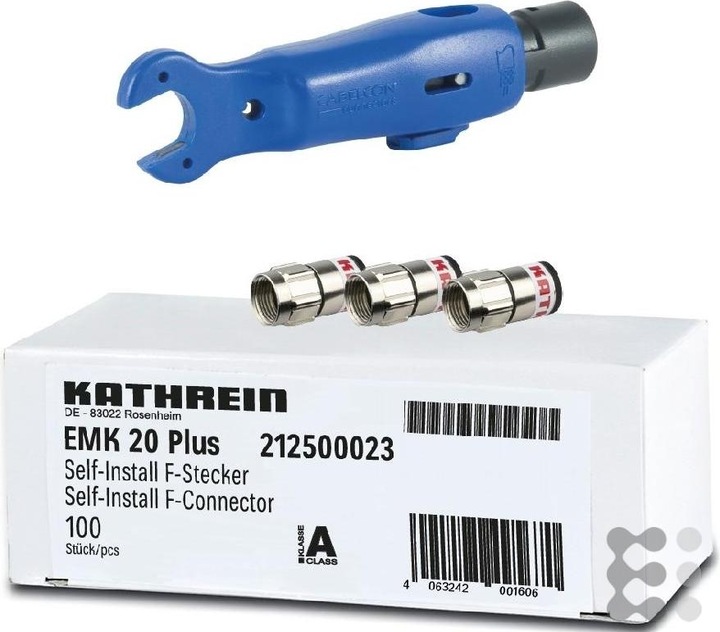 Actual product image Kathrein SelfInstall plug set ZAH 15 PLUS plastic box, 100x EMK 20 and ZAW 16 (Various)
