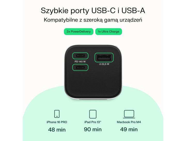 Actual product image GreenCell Powerbank PowerPlay Ultra 25200mAh Schnelles Laden 140W 2x USB-C PD 1x USB-A (25200 mAh, 140 W)