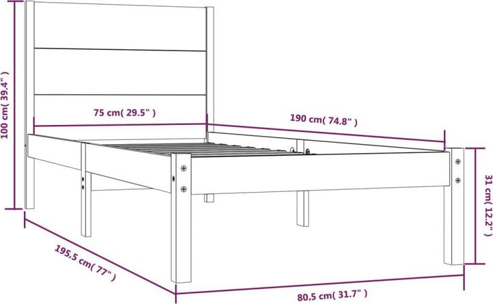 Image du produit vidaXL Bettgestell (200 x 200 cm)