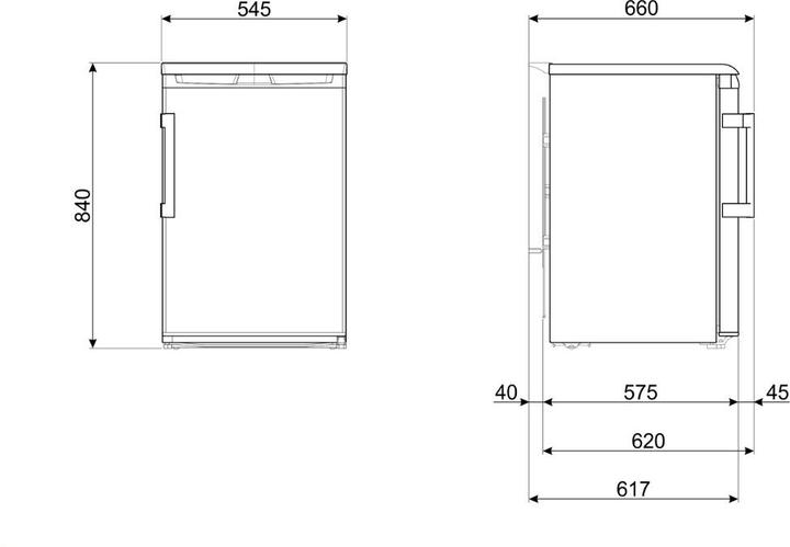 Produktbild Smeg FA120ES eintüriger Untertischschrank 114 L E Silber (114 l)