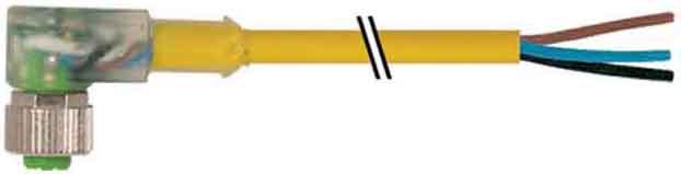 Murr Elektronik M12 Bu. gew. con LED estremità cavo libero PUR-OB 4x0,34 UL, CSA + dragk. 5m