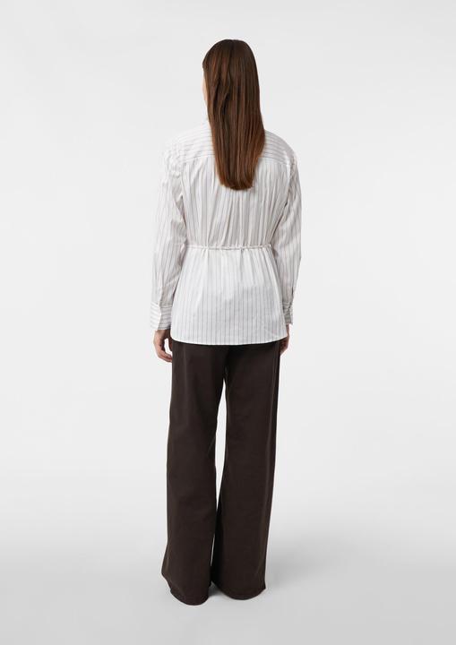 Immagine prodotto Comma Bluse Modisch gestreifte Popeline Hemdbluse mit Bindeband in der Taille (34)