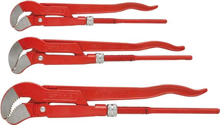 Produktbild KS Tools Eckrohrzangen-Satz, 45° gewinkelt, 3 Teile