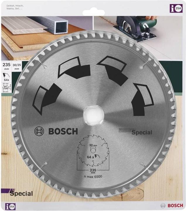 Produktbild Bosch Zubehör Kreissägeblatt SPECIAL D= 235 mm Bohrung= 30 mm Z= 64