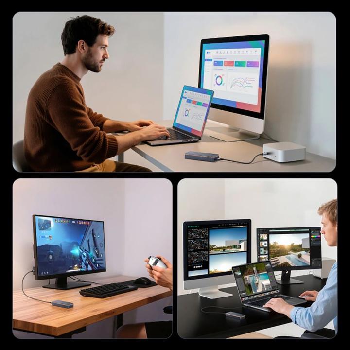 Produktbild Ugreen - Hard Drive Enclosure (65727) - M.2 NVMe/SSD, 40Gbps, 8TB, with Type-C Cable - Grey (M.2)