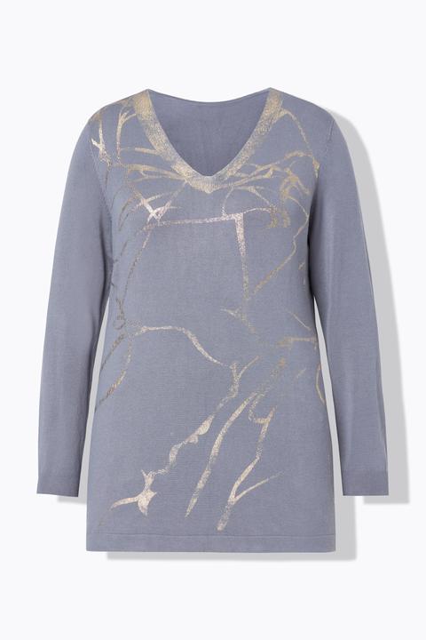 Produktbild Miamoda Pullover, A-Linie, Metallic-Marmormuster (54)