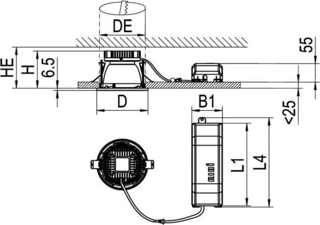 Image du produit Ridi Downlight LED encastré (1040 lm)