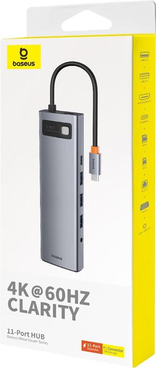 Produktbild Baseus Hub 11in1 StarJoy Metal Glam Series, USB-C to HDMI +VGA + 3 x USB 3.0 + USB 2.0+USB-C PD + RJ (USB-C, 11 Ports)
