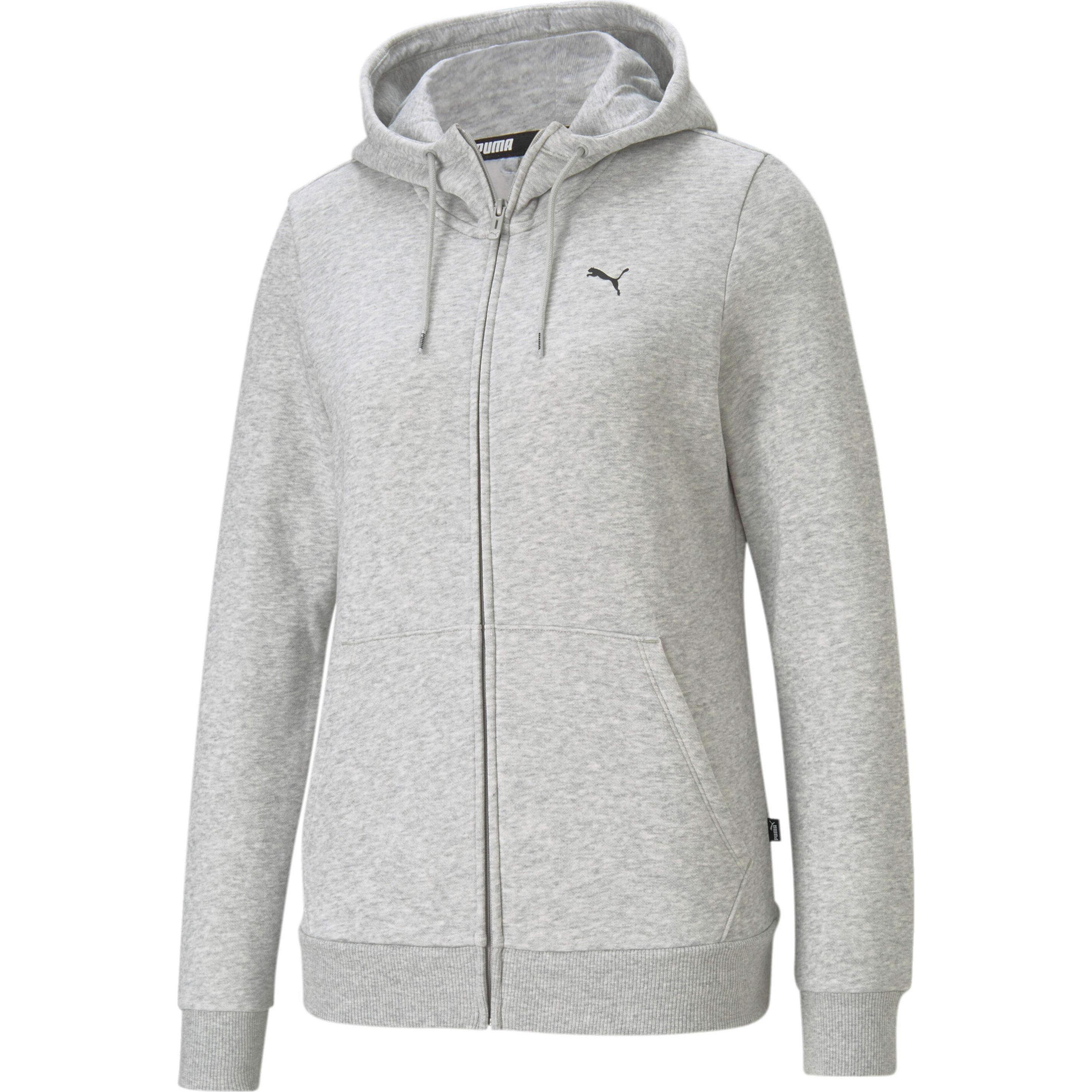 Puma, Damen, Pullover, ESS Full-Zip Hoodie-586811, Grau, (XS)