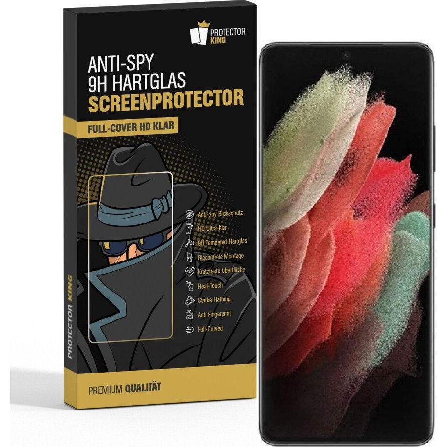 Protectorking 1x Echtes Tempered 9H Panzerhartglas Blickschutz (3 Stück, Samsung Galaxy S22), Smartphone Schutzfolie