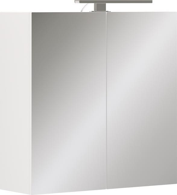 Vicco Badspiegelschrank Lavio, Weiss, 60 x 60 cm mit LED-Beleuchtung (60 x 60 x 20 cm)