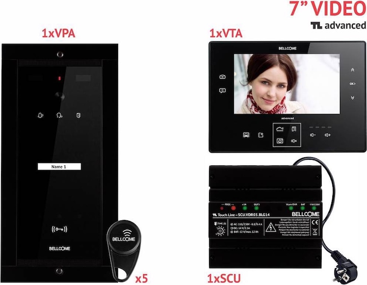 Produktbild Bellcome Video Türsprechanlage d 7" Kit 1 Familie (Kabelgebunden)