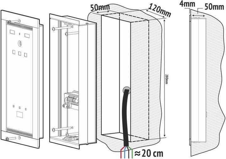 Actual product image Bellcome Video door phone d outdoor unit flush mount (Cable)