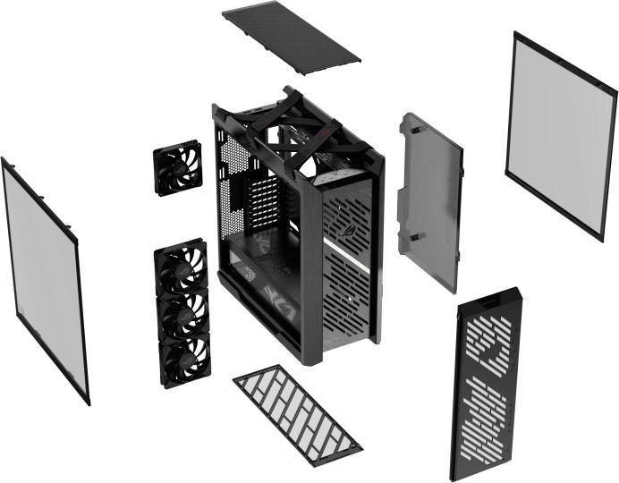 Actual product image ASUS Geh ROG STRIX HELIOS II GX601S BLACK (ATX, Mini-ITX, mATX)
