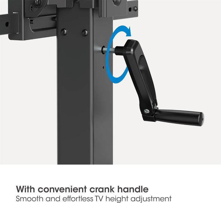 Actual product image Manhattan Multimedia TV-Ständer auf Rollen, werkzeuglos höhenverstellbar, für 37" bis 86" (86", 70 kg)