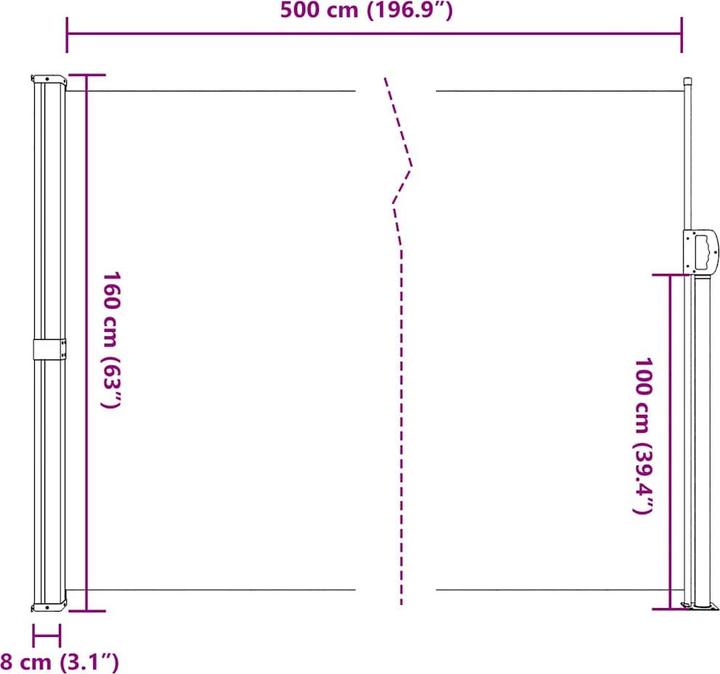 Image du produit vidaXL Store latéral extensible (5 m)