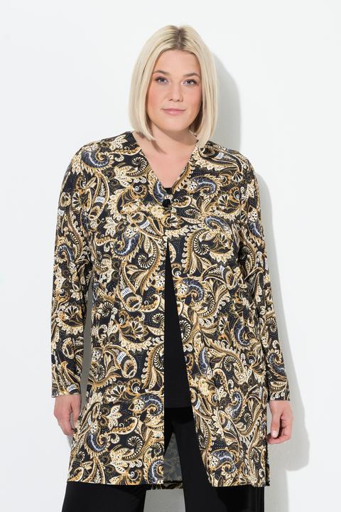 Immagine prodotto Ulla Popken Giacca di jersey dal taglio svasato con Paisley, scollo a V e maniche lunghe (54)
