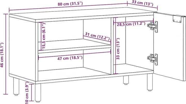 Actual product image vidaXL TV-Schrank (80 x 33 x 46 cm)