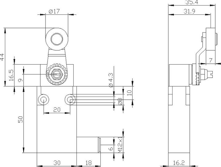 Produktbild Siemens Endschalter,Metall,30mm,w/ Drehschalter (M12)